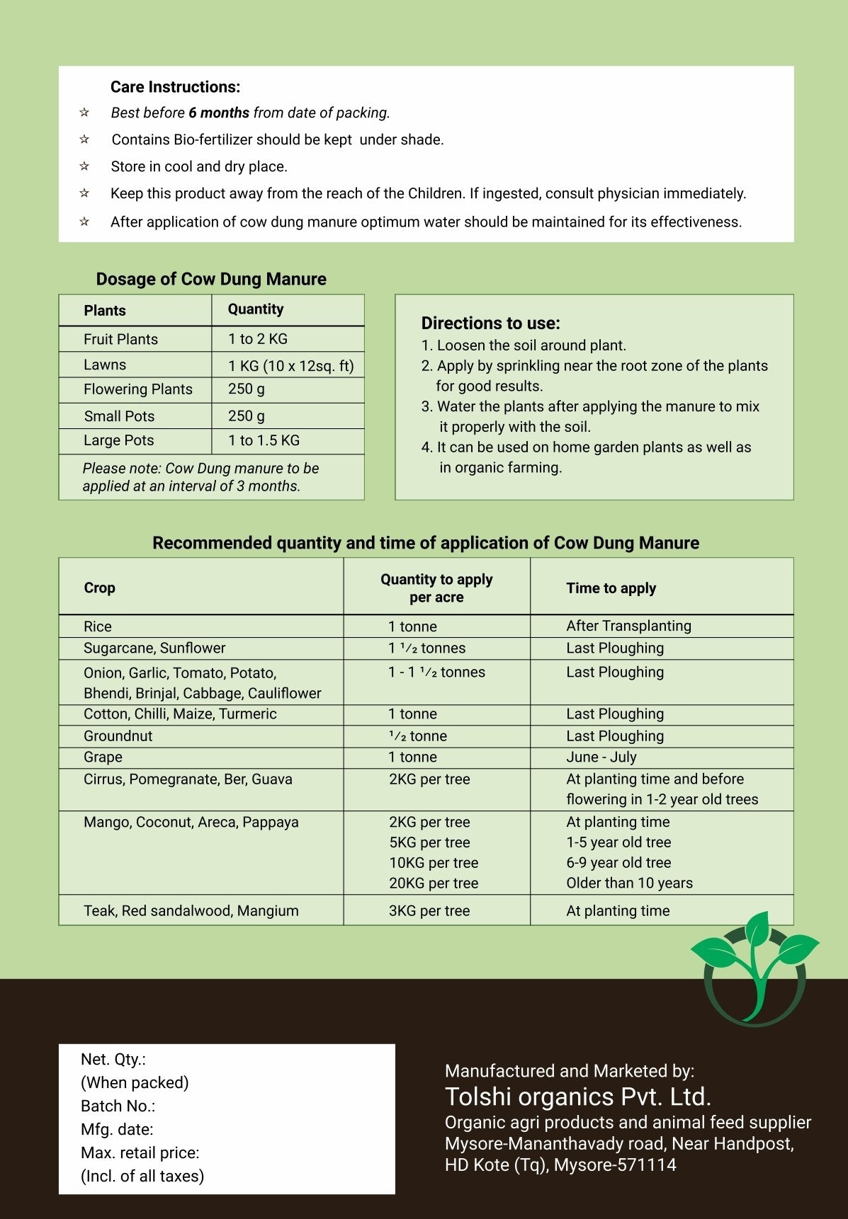 Wholesale cow dung for farming