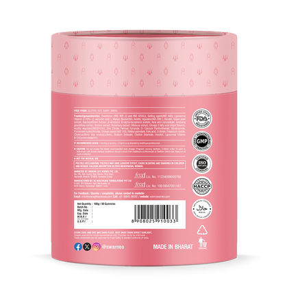 Berry-flavored beauty gummies by Swarneo – packed with biotin, collagen, and antioxidants for enhanced skin and hair health.