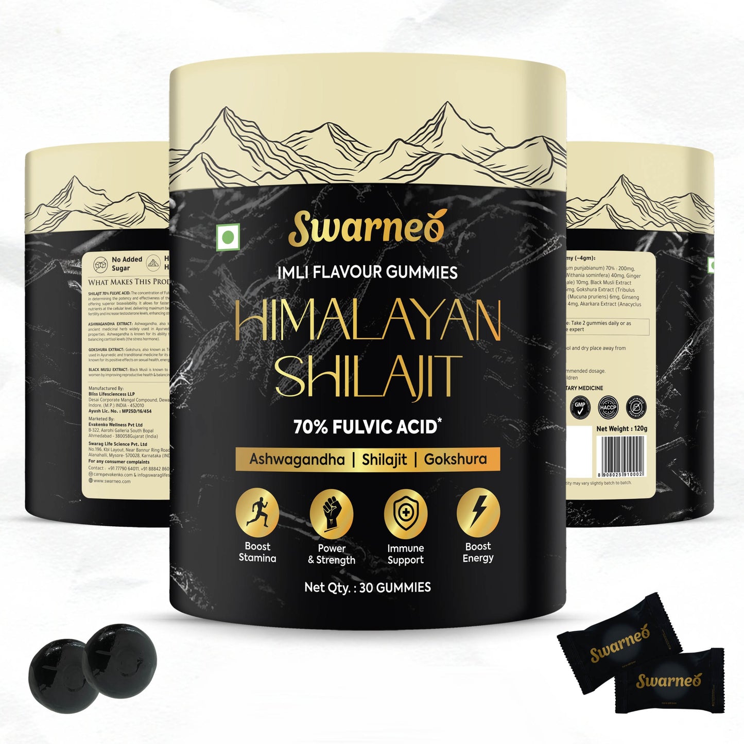 Natural vitality gummies by Swarneo – Himalayan Shilajit with adaptogenic herbs to support strength and recovery.