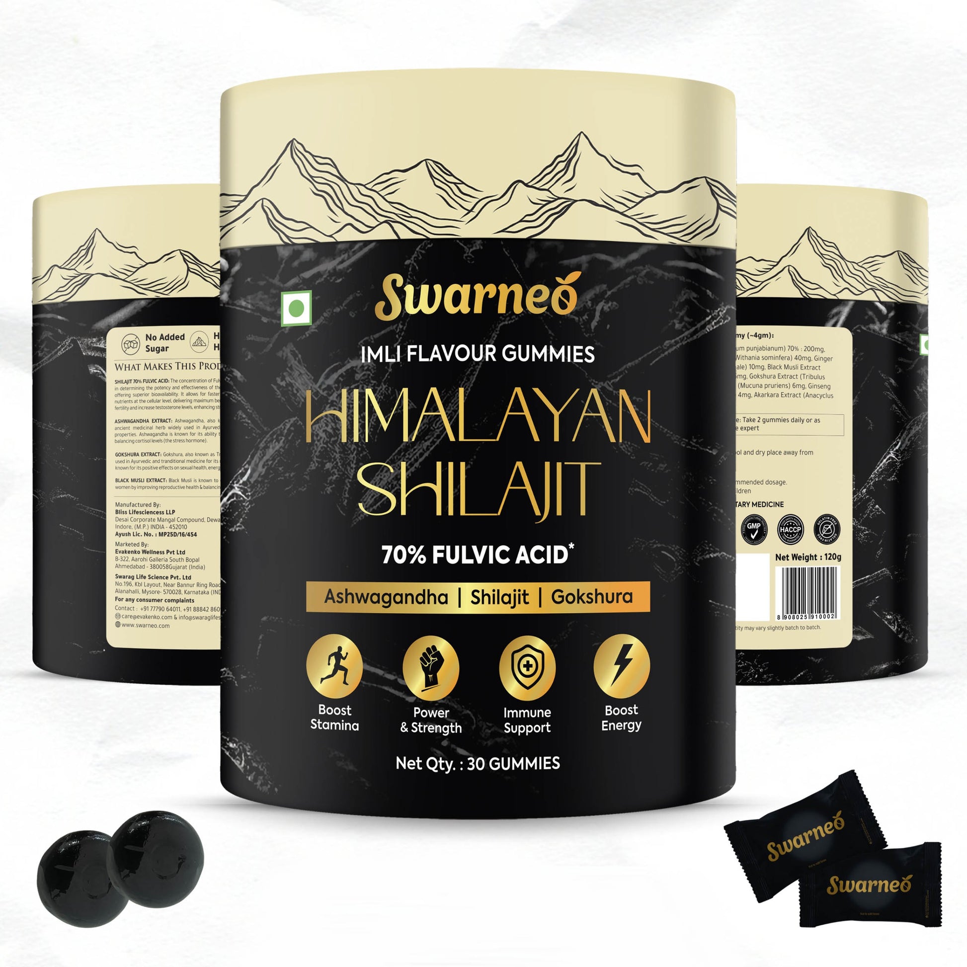 Natural vitality gummies by Swarneo – Himalayan Shilajit with adaptogenic herbs to support strength and recovery.