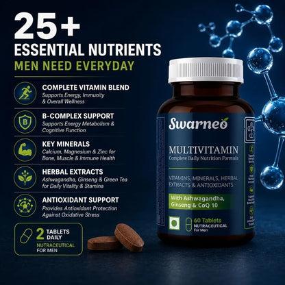 Swarneo Multivitamin with Ashwagandha, Ginseng & CoQ10