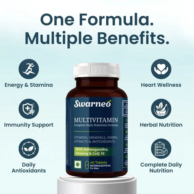 Swarneo Multivitamin with Ashwagandha, Ginseng & CoQ10