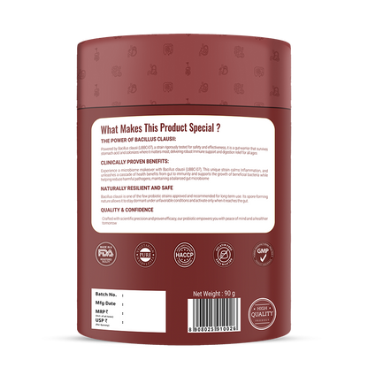 Easy-to-consume probiotic gummies – 30-count pack by Swarneo for maintaining gut health and vitality.