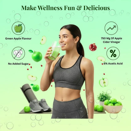 Apple Cider Vinegar 750 mg tablets with pomegranate and B vitamins designed to support metabolism, energy, and weight management.